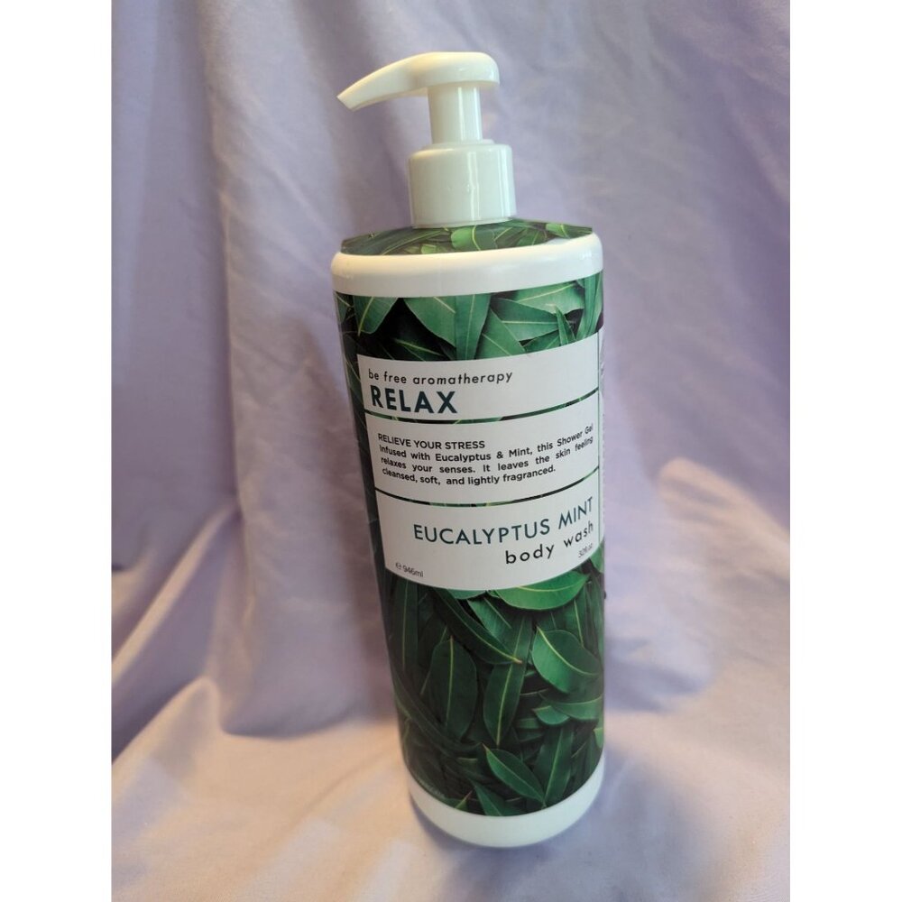 Be Free Relax Aromatherapy Eucalyptus Mint Body Wash 32 Oz Pump